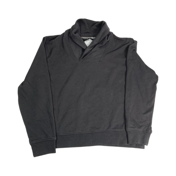 Marled French Terry Sweatshirt Shawl Collar Long Sleeve Pullover Size L Gray NWT - Picture 3 of 10